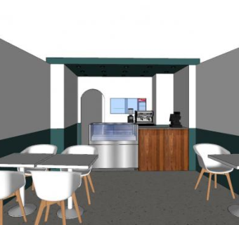 现代小型快餐店SU模型下载_sketchup草图大师SKP模型