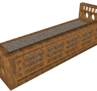 木护栏su模型下载_sketchup草图大师SKP模型