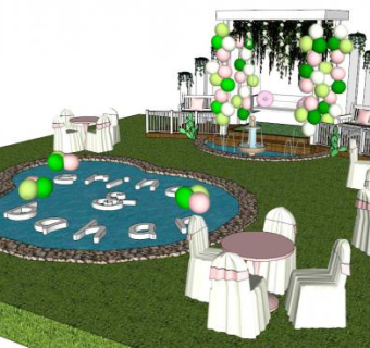 婚礼座椅su模型下载_sketchup草图大师SKP模型