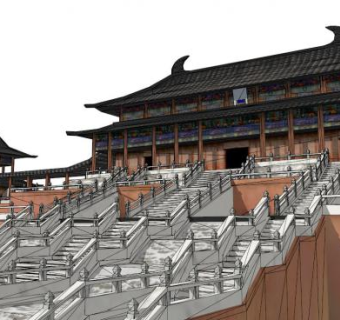 中式宫殿su模型下载_sketchup草图大师SKP模型