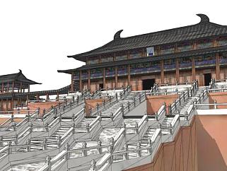 中式宫殿su模型下载_sketchup草图大师SKP模型
