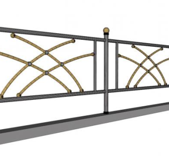 工业风栏杆su模型下载_sketchup草图大师SKP模型