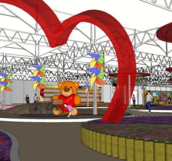 现代游乐场SU模型下载_sketchup草图大师SKP模型