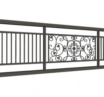 楼梯铁艺栏杆su模型下载_sketchup草图大师SKP模型