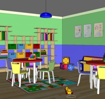 儿童游乐室su模型下载_sketchup草图大师SKP模型