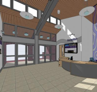 现代大堂前台SU模型下载_sketchup草图大师SKP模型