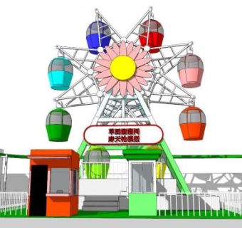 小摩天轮su模型下载_sketchup草图大师SKP模型