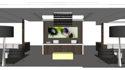 现代公司前台接待大厅SU模型下载_sketchup草图大师SKP模型