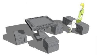 中式石桌su模型下载_sketchup草图大师SKP模型