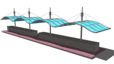 玻璃廊架su模型下载_sketchup草图大师SKP模型