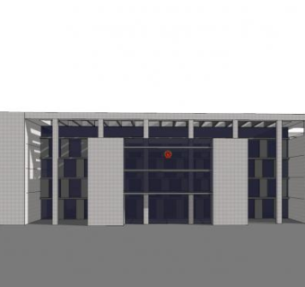 现代政党建筑楼SU模型下载_sketchup草图大师SKP模型
