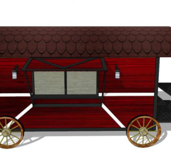 广场售卖亭su模型下载_sketchup草图大师SKP模型