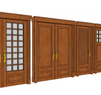 木头门su模型下载_sketchup草图大师SKP模型