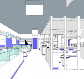 现代极简办公室SU模型下载_sketchup草图大师SKP模型