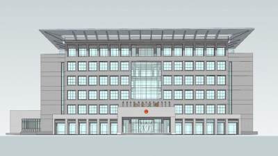 现代机关建筑大楼SU模型下载_sketchup草图大师SKP模型