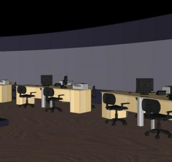 现代办公楼办公区SU模型下载_sketchup草图大师SKP模型