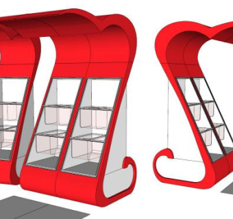 创意展示柜su模型下载_sketchup草图大师SKP模型