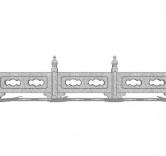 景观桥栏杆su模型下载_sketchup草图大师SKP模型
