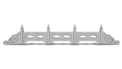 景观桥栏杆su模型下载_sketchup草图大师SKP模型