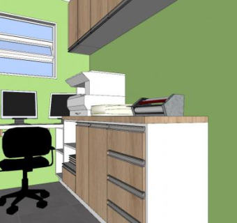 现代文件打印室SU模型下载_sketchup草图大师SKP模型