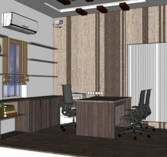 现代经理办SU模型下载_sketchup草图大师SKP模型