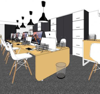 简约工作室SU模型下载_sketchup草图大师SKP模型