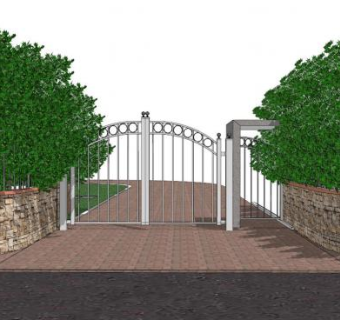 别墅大门设计su模型下载_sketchup草图大师SKP模型