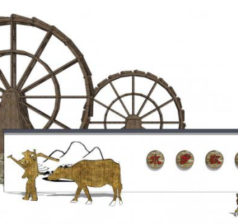 文化景观小品su模型下载_sketchup草图大师SKP模型