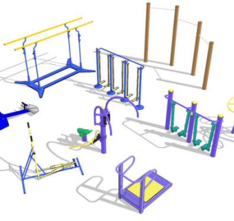 广场健身器材su模型下载_sketchup草图大师SKP模型