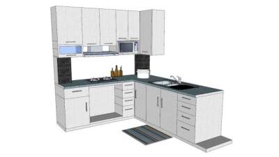 厨房整体橱柜设计su模型下载_sketchup草图大师SKP模型