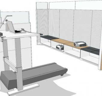 现代极简办公室休息区SU模型下载_sketchup草图大师SKP模型