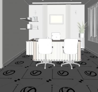 现代总经理办装修sketchup模型下载_sketchup草图大师SKP模型