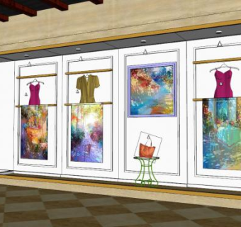 女服装专卖店橱窗su模型下载_sketchup草图大师SKP模型