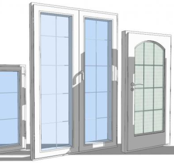 工业风格门窗su模型下载_sketchup草图大师SKP模型