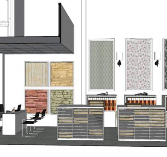 装修公司经理办SU模型下载_sketchup草图大师SKP模型