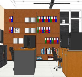 现代风办公区SU模型下载_sketchup草图大师SKP模型