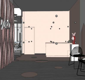 简约时尚办公区SU模型下载_sketchup草图大师SKP模型