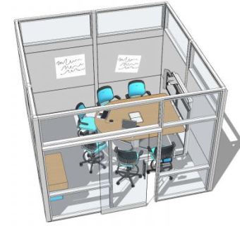 现代小型弧形会议室SU模型下载_sketchup草图大师SKP模型