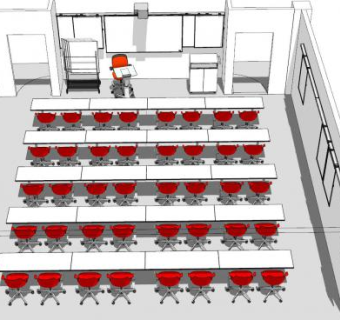 现代课堂型会议室SU模型下载_sketchup草图大师SKP模型