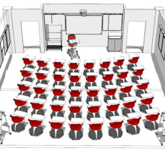 现代课堂式会议室设计SU模型下载_sketchup草图大师SKP模型