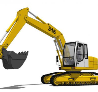 长臂挖机SU模型_su模型下载 草图大师模型_SKP模型