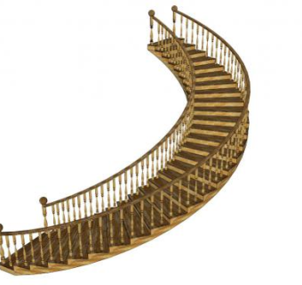 木质楼梯su模型下载_sketchup草图大师SKP模型