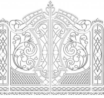 现代铁艺门su模型下载_sketchup草图大师SKP模型