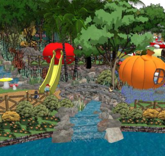 公园儿童区su模型下载_sketchup草图大师SKP模型