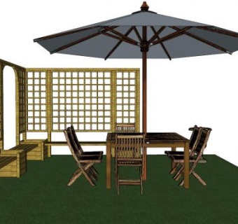 欧式阳伞su模型下载_sketchup草图大师SKP模型