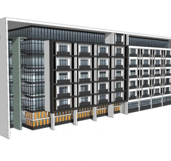 现代医院住院大楼SU模型下载_sketchup草图大师SKP模型