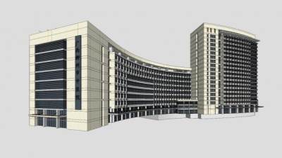 广西柳州市中心医院SU模型下载_sketchup草图大师SKP模型