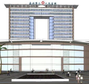 泰兴第二医院SU模型下载_sketchup草图大师SKP模型