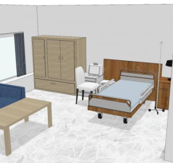 现代病房SU模型下载_sketchup草图大师SKP模型