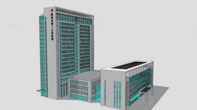 淮南市第二人民医院SU模型下载_sketchup草图大师SKP模型